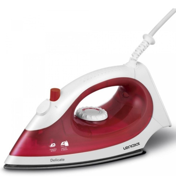 Encontraproduto.com.br - Ferro de Passar a Vapor Lenoxx Delicate Red 220V