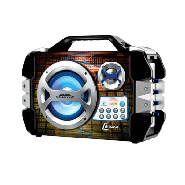 Encontraproduto.com.br - Caixa de Som Amplificada Sound Wave Lenoxx USB/SD/AUX c/ Bateria Interna