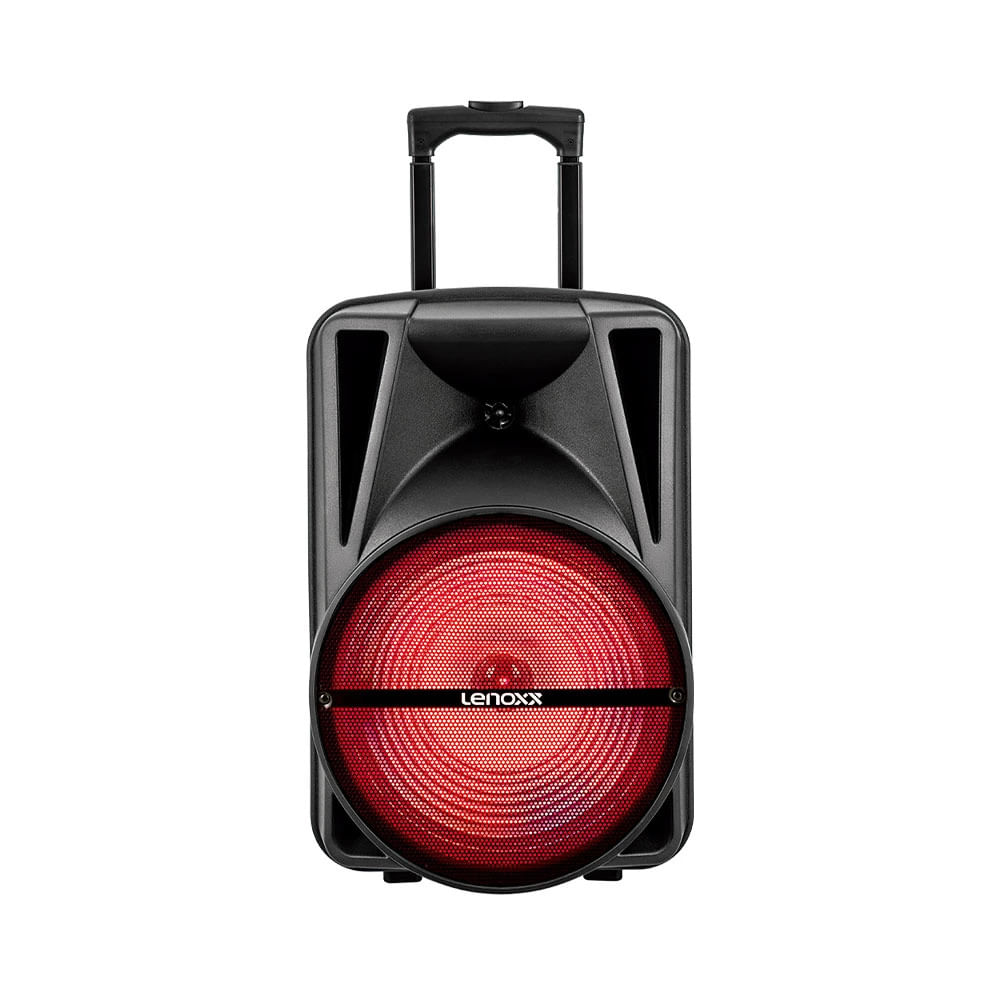Encontraproduto.com.br - Caixa de Som Amplificada Lenoxx CA340 Bluetooth, Bateria interna, Micro SD, USB e Karaokê, 290W