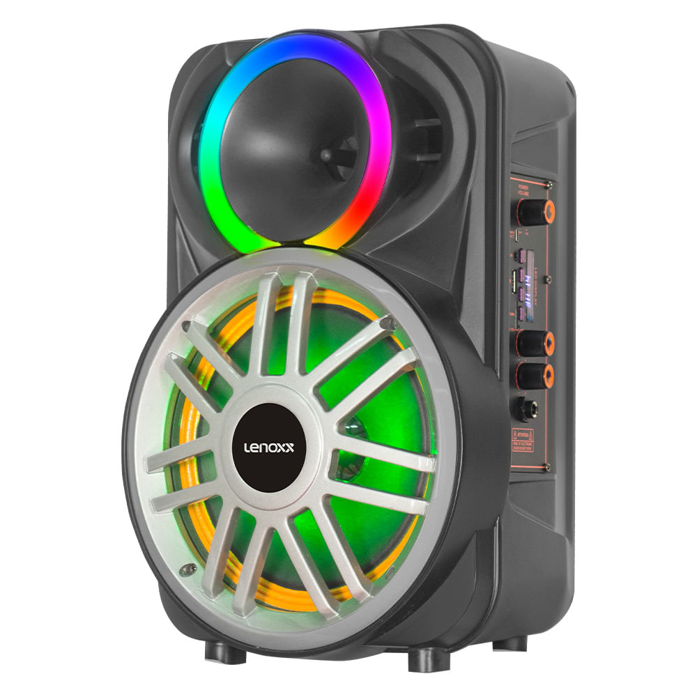 Encontraproduto.com.br - Caixa de Som Lenoxx Amplificada Preta LCA8 – Bivolt