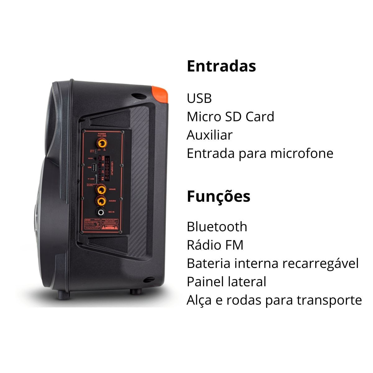 Encontraproduto.com.br - Caixa de Som Amplificada Lenoxx LCA12 600W Preto Bivolt