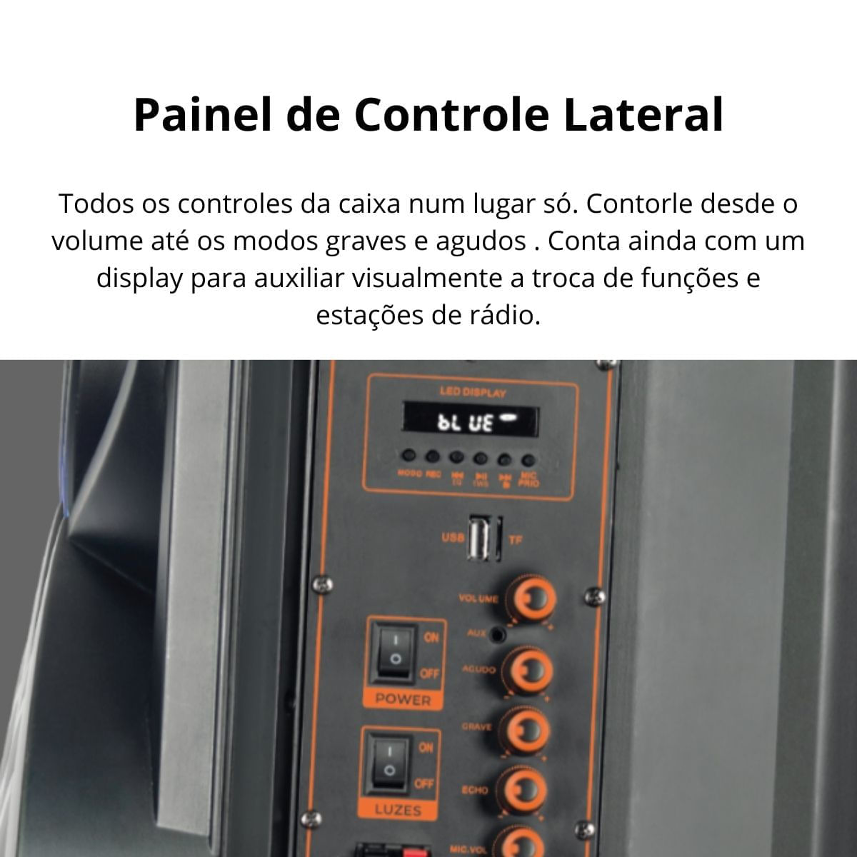 Encontraproduto.com.br - Caixa de Som Acústica LCA15 Bluetooth 900W Lenoxx Preta