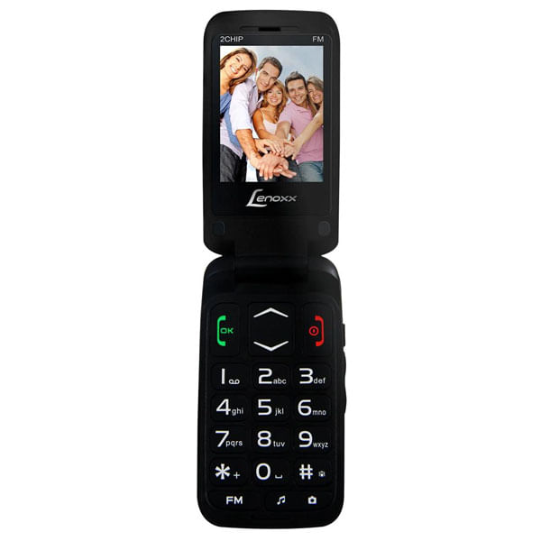 Encontraproduto.com.br - Celular Lenoxx CX-908 Dual Chip Rádio FM Câmera VGA Tela 2.4