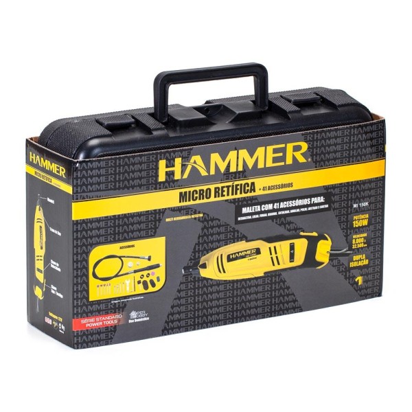 Encontraproduto.com.br - Micro Retífica Com Maleta Hammer 150W GYMI150K
