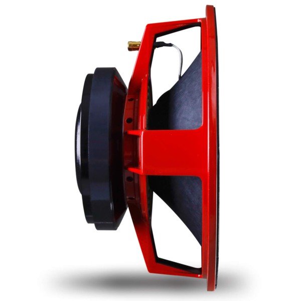 Encontraproduto.com.br - Alto Falante Woofer Bomber Raxão 15 Polegadas 1650W RMS 4 Ohms Bobina Simples Preto e Vermelho