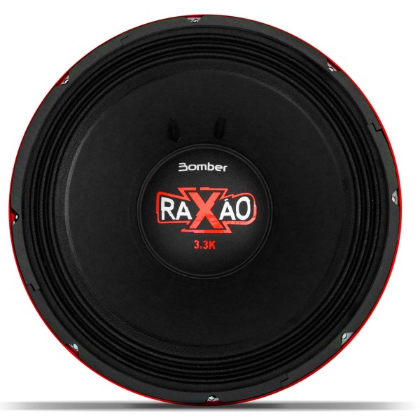 Encontraproduto.com.br - Alto Falante Woofer Bomber Raxão 15 Polegadas 1650W RMS 4 Ohms Bobina Simples Preto e Vermelho