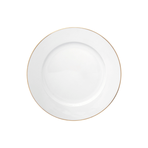 Encontraproduto.com.br - Prato de Sobremesa Royal Porcelana Branca e Borda Dourada 20cm