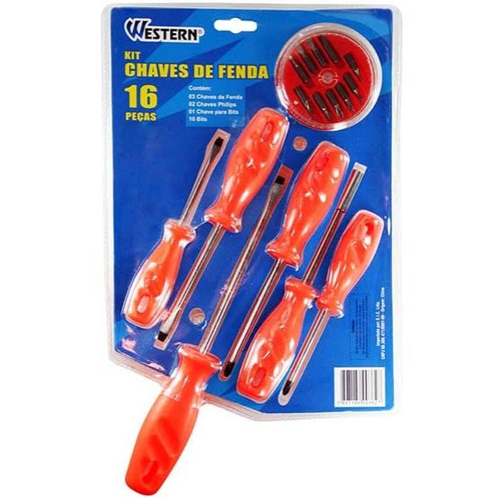Encontraproduto.com.br - kit chaves fenda c/bits western etilux
