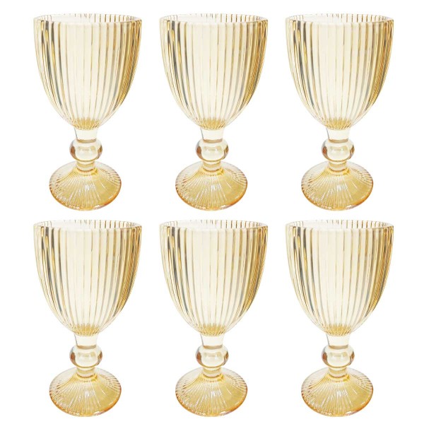 Encontraproduto.com.br - Taça Licor Vidro Graffiato Ambar 60Ml 6 Peças