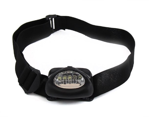 Lanterna para cabeça 5 leds preto
