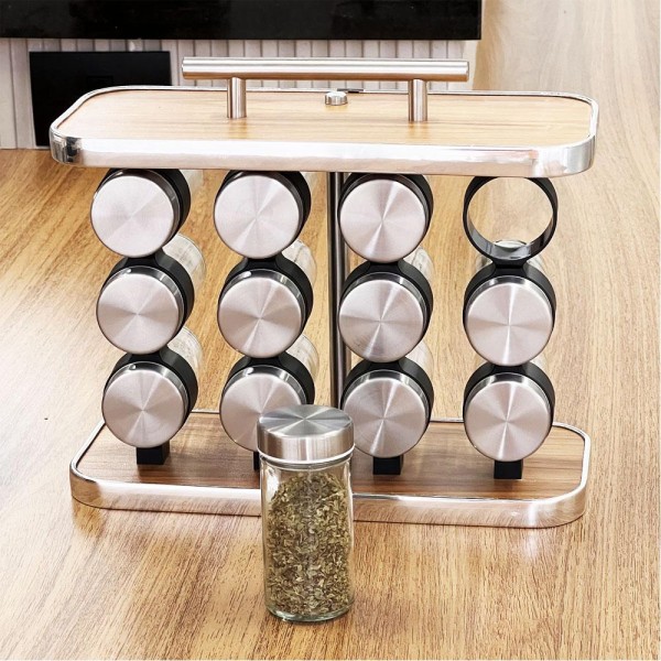 Encontraproduto.com.br - Jogo de porta-condimentos Hauskraft com suporte PCON045 etilux 12 peças em inox