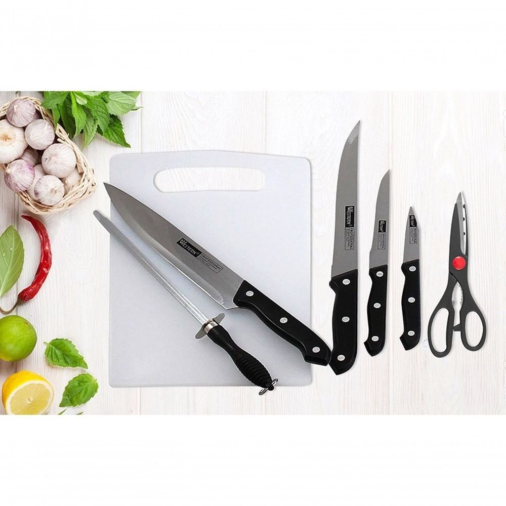 Encontraproduto.com.br - Kit Facas Para Churrasco Com 7 Peças Etilux