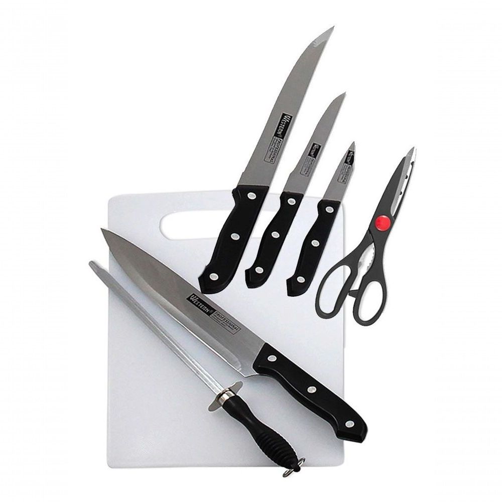 Encontraproduto.com.br - Kit Facas Para Churrasco Com 7 Peças Etilux