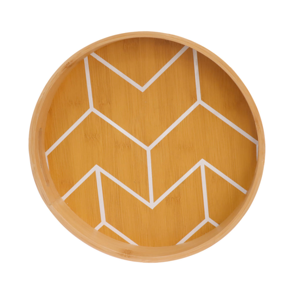Bandeja Redonda de Bambu 30cm - Hauskraft