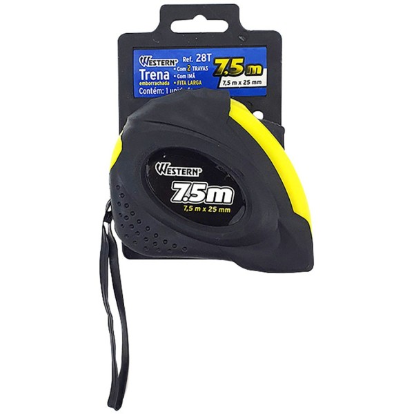 Encontraproduto.com.br - Trena Emborrachada Western Protecao 7,5m/25 Com Trava