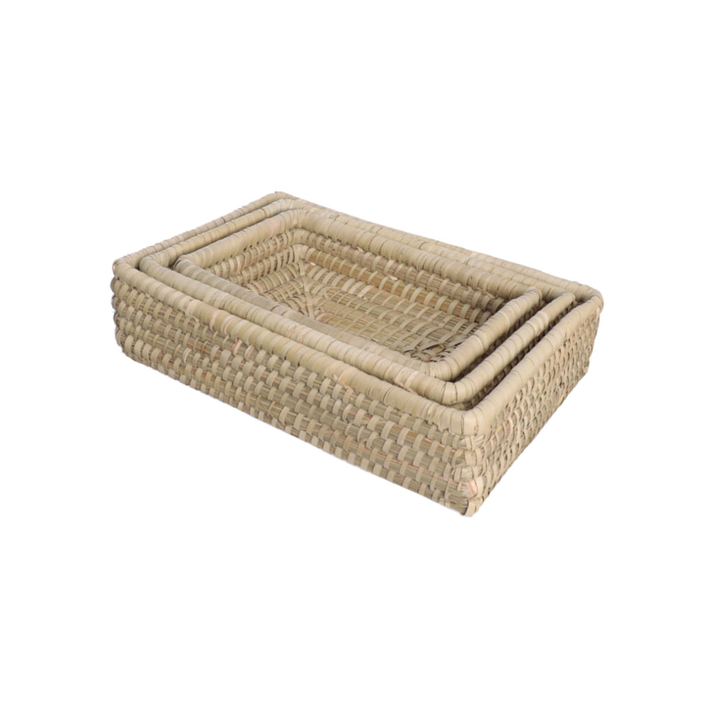 Conjunto De Cestos Retangulares Palmar 3 Peças - Hauskraft