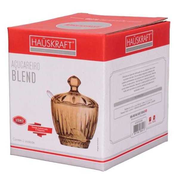 Encontraproduto.com.br - Açucareiro Blend C/ Colher 200ml Em Vidro Hauskraft