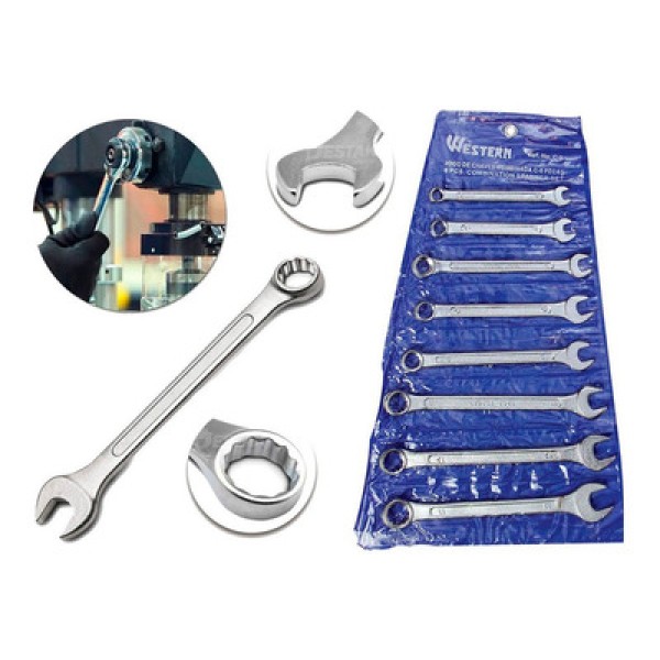 Encontraproduto.com.br - Jogo De Chave Combinada 6 A 15mm 8 Pe‚as Western