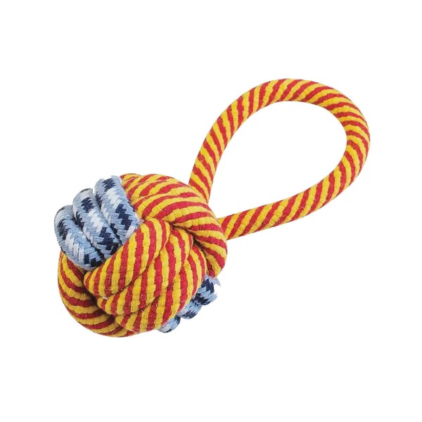 Encontraproduto.com.br - Brinquedo Pet Mordedor Corda Com Bolinha 21 Cm Cães 