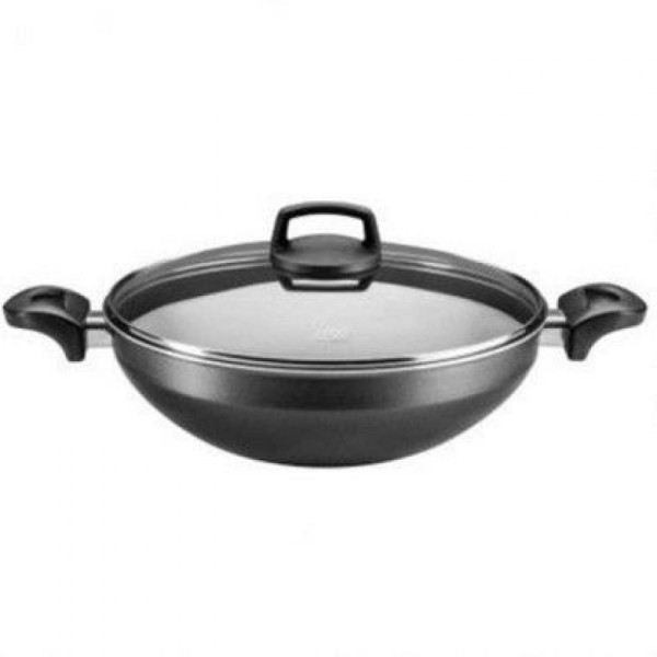 Encontraproduto.com.br - Panela Wok MTA Supra Antiaderente Tampa de Vidro com Alça N28 4,3L