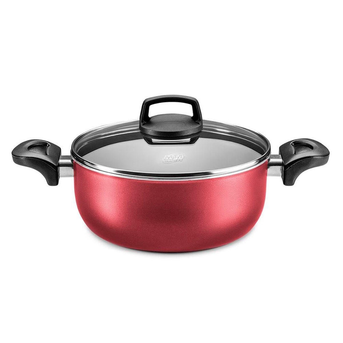 Encontraproduto.com.br - Conjunto de Panelas MTA 7 peças Safira em Alumínio Antiaderente - Cereja