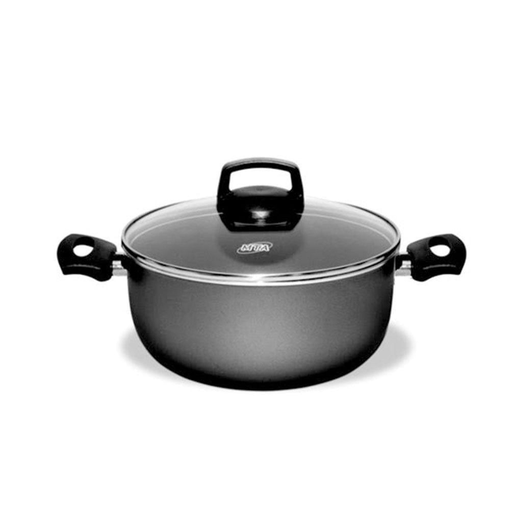 Encontraproduto.com.br - Jogo de Panelas MTA Safira Cristal 5 Peças Antiaderente com Tampa de Vidro
