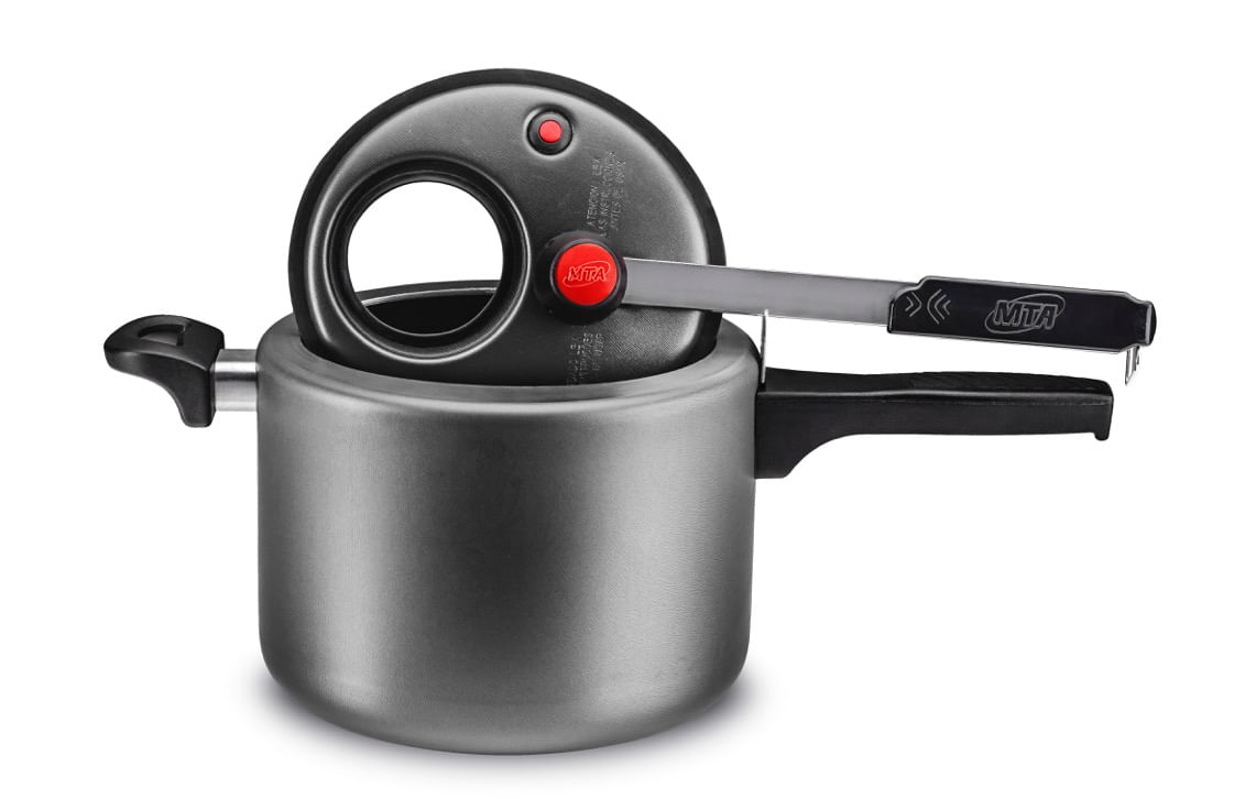 Encontraproduto.com.br - Panela de Pressão Antiaderente MTA 4.5 Litros de Alumínio com Visor 6000