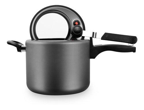 Encontraproduto.com.br - Panela de Pressão Antiaderente 4,5 Litros com Visor Superior Grafite - 6030 - Mta