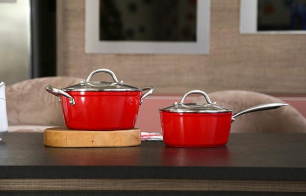 Encontraproduto.com.br - Caçarola MTA Stone-Flon 20cm, Granito, Vermelho - 8431