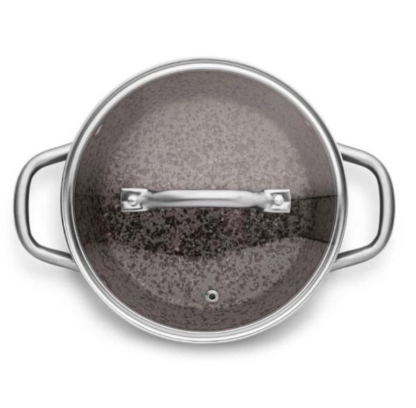 Encontraproduto.com.br - Caçarola MTA Stone-Flon 20cm, Granito, Vermelho - 8431