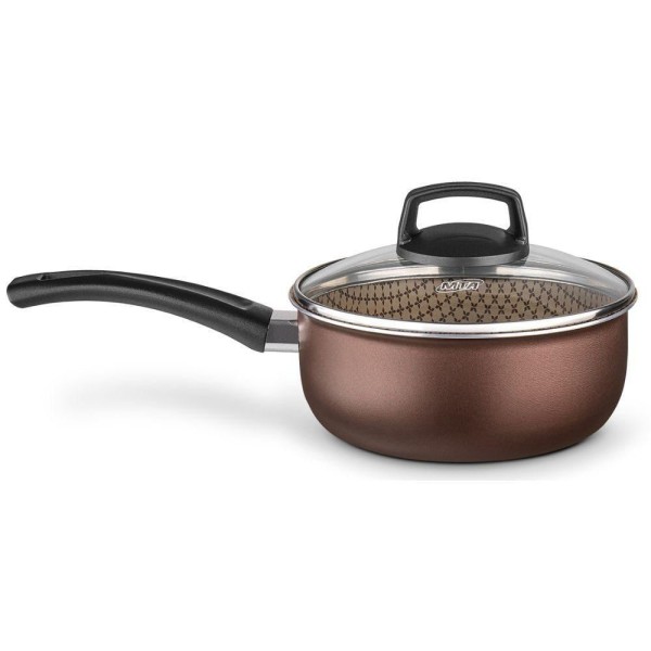 Panela Antiaderente Flora com Tampa 1,4l Chocolate 16cm