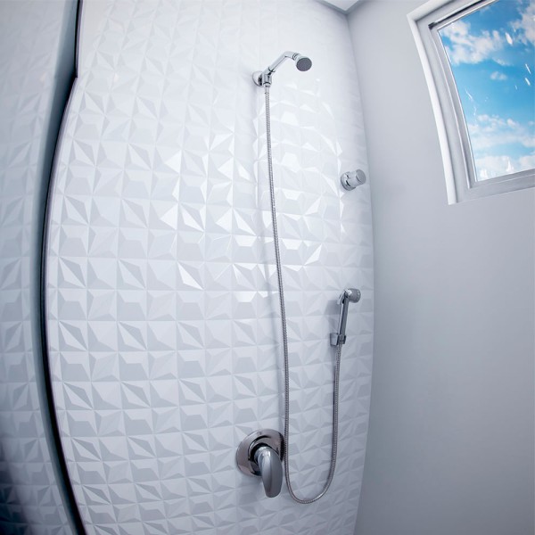 Encontraproduto.com.br - Ducha Manual com Desviador Blukit Cromada
