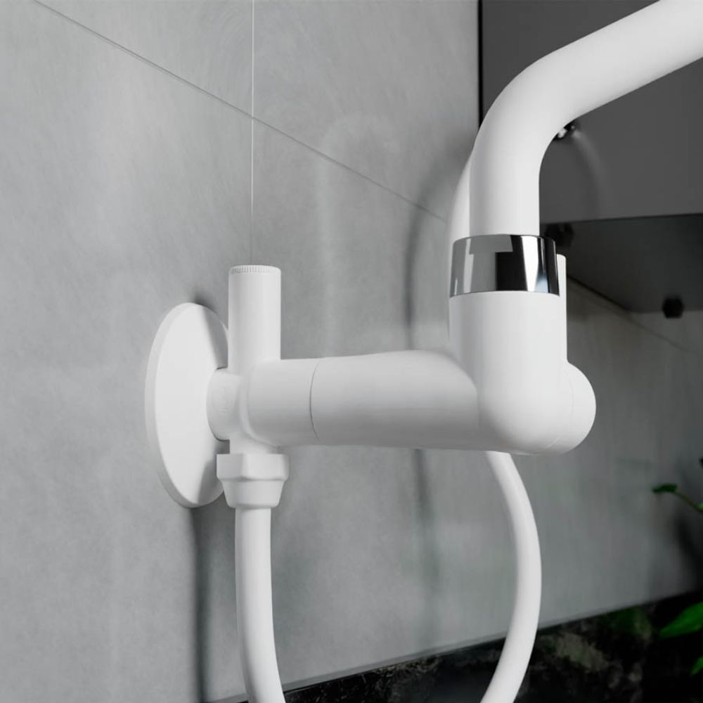 Encontraproduto.com.br - Kit Adaptador para Filtro Com Registro Abs Branco Blukit