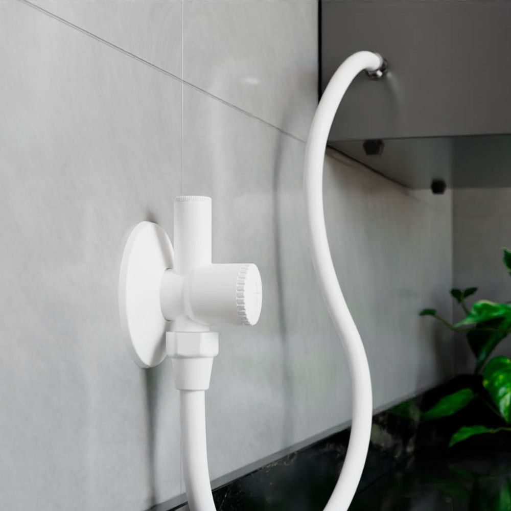 Encontraproduto.com.br - Kit Adaptador para Filtro Com Registro Abs Branco Blukit