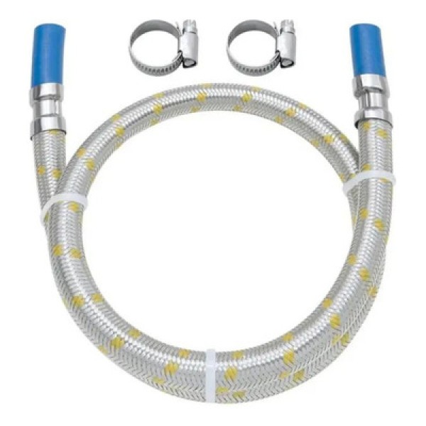 Encontraproduto.com.br - Engate Flexível Inox Blukit Gás para espigão com Abraçadeira 1m 3/8