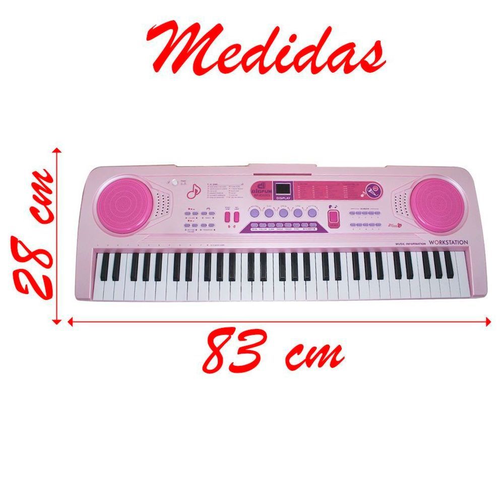 Encontraproduto.com.br - Teclado Eletrônico Semi Profissional 61 Teclas Com Microfone Bigfun Grande