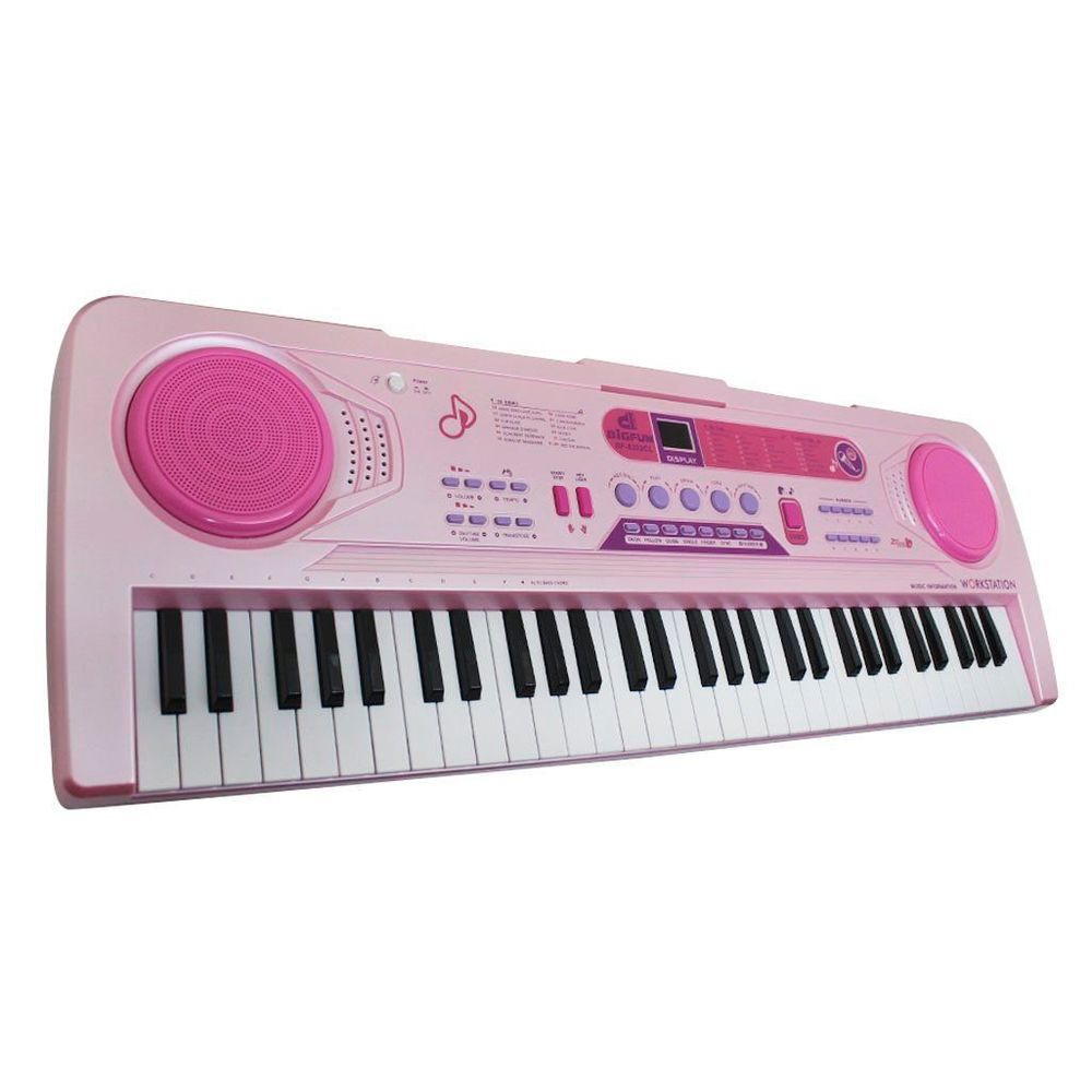 Encontraproduto.com.br - Teclado Eletrônico Semi Profissional 61 Teclas Com Microfone Bigfun Grande