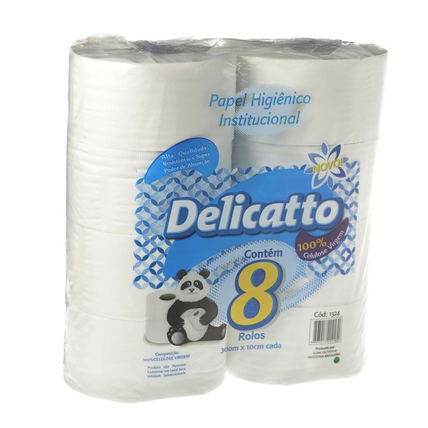 Encontraproduto.com.br - Papel Hig Rolao 100% Celul. Delicatto 8X300M