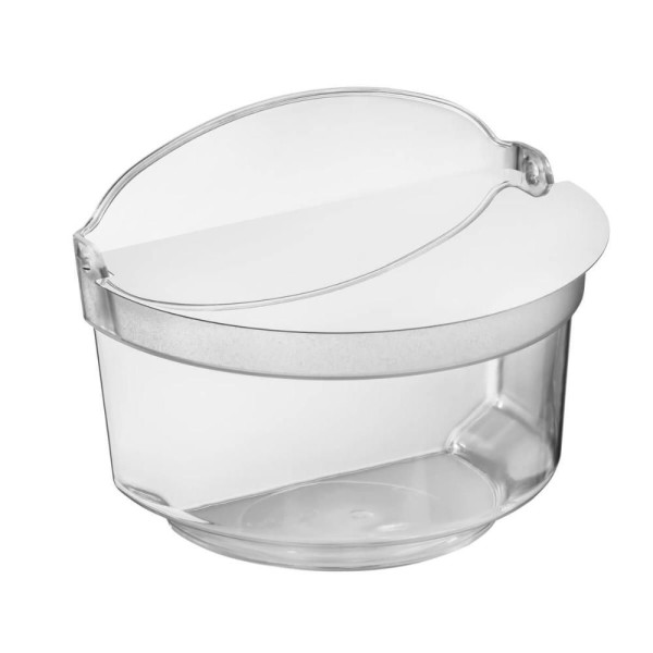 Encontraproduto.com.br - Saleiro De Cozinha Porta Sal 1kg Plástico Transparente Com Tampa Inox Grande Zanella