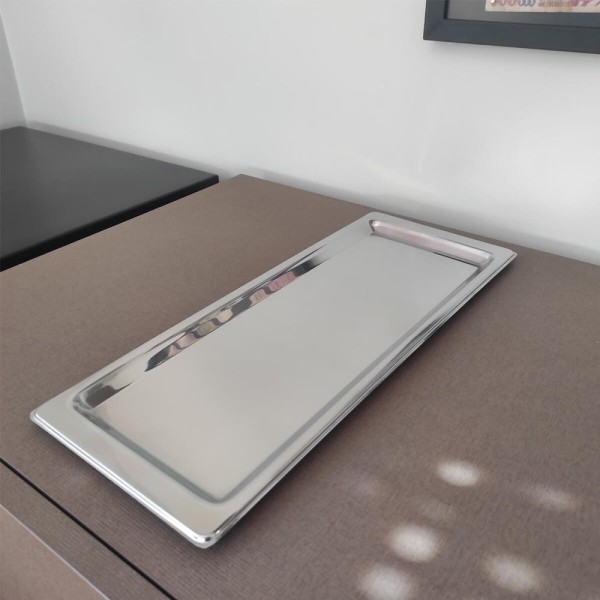 Encontraproduto.com.br - Bandeja Inox Retangular 42x17cm Torta Salgada Forma Multiuso Assadeira Para Rocambole Zanella
