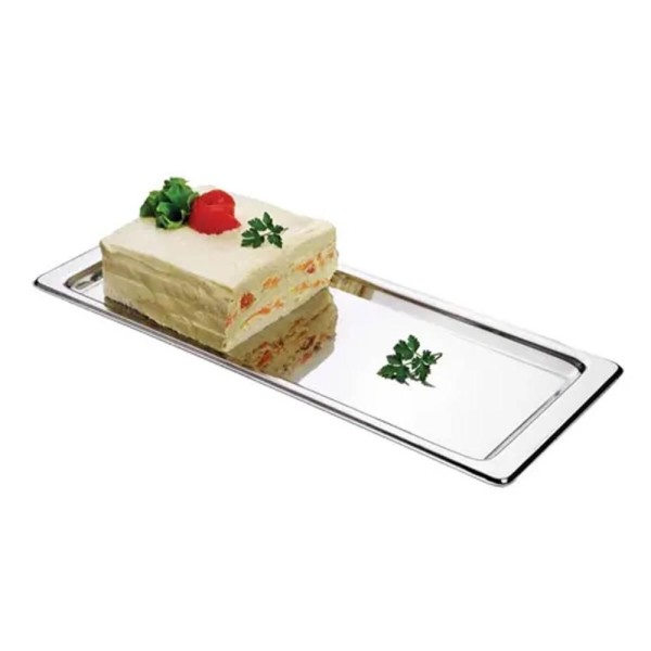Encontraproduto.com.br - Bandeja Inox Retangular 42x17cm Torta Salgada Forma Multiuso Assadeira Para Rocambole Zanella