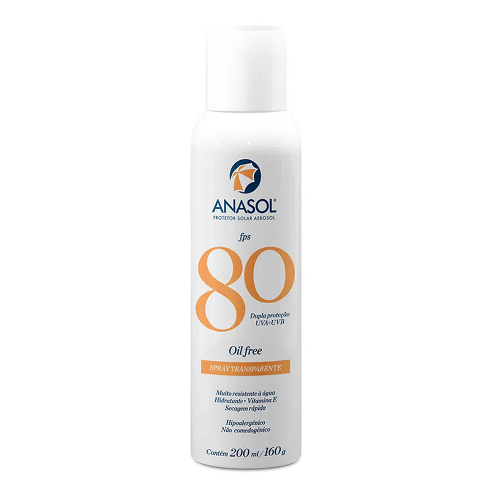 Encontraproduto.com.br - Protetor Solar Anasol Spray Transparente FPS80 200mL