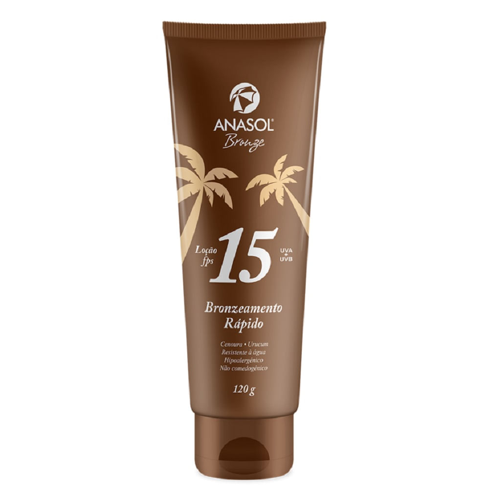 Loção Corporal Bronzeamento Rápido Anasol Bronze FPS 15 120ml