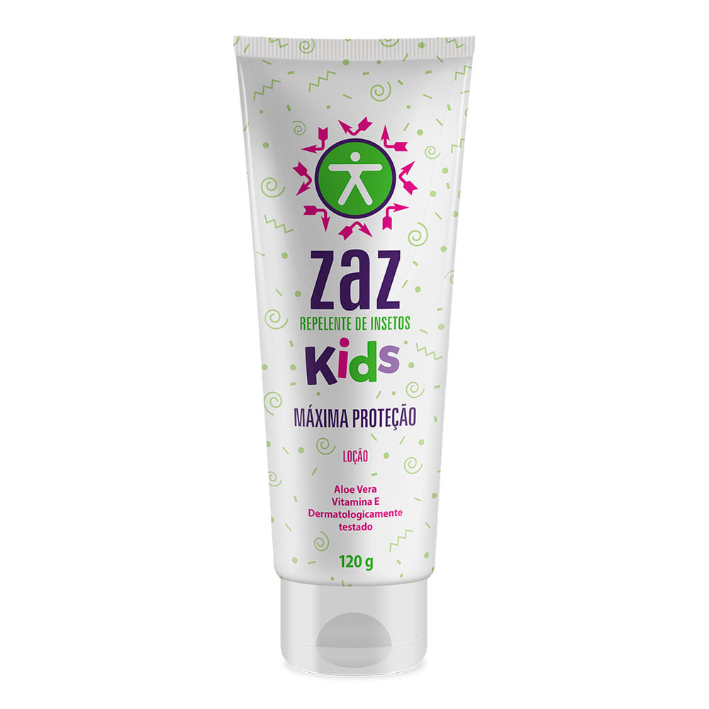 Encontraproduto.com.br - Loção Repelente de Insetos Zaz Kids Máxima Proteção 120g