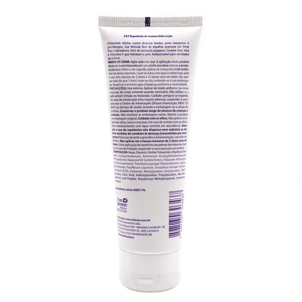 Encontraproduto.com.br - Loção Repelente de Insetos Zaz Kids Máxima Proteção 120g