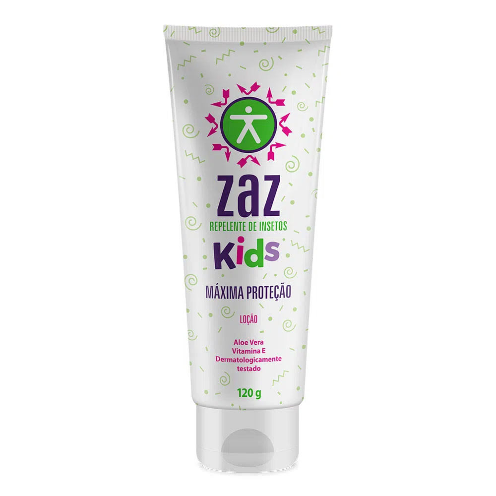 Encontraproduto.com.br - Loção Repelente de Insetos Zaz Kids Máxima Proteção 120g