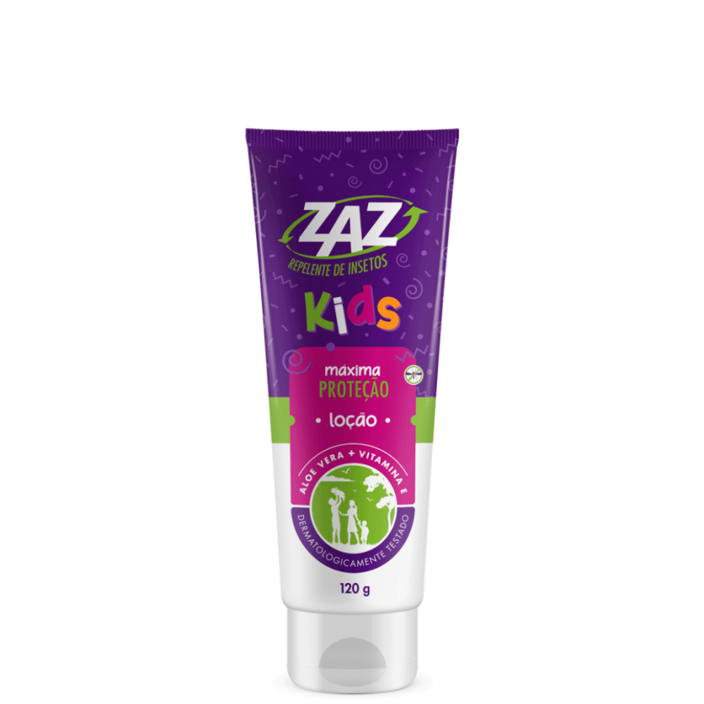 Encontraproduto.com.br - Loção Repelente de Insetos Zaz Kids Máxima Proteção 120g