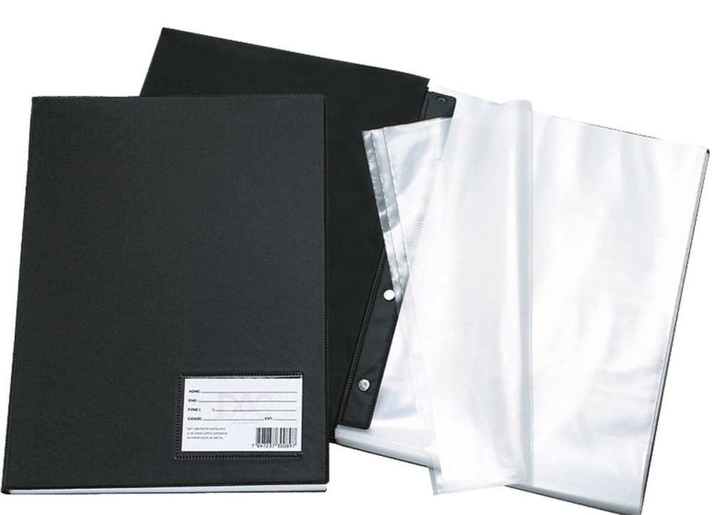 Pasta Catálogo Capa Plástica Com Visor 100 Envelopes