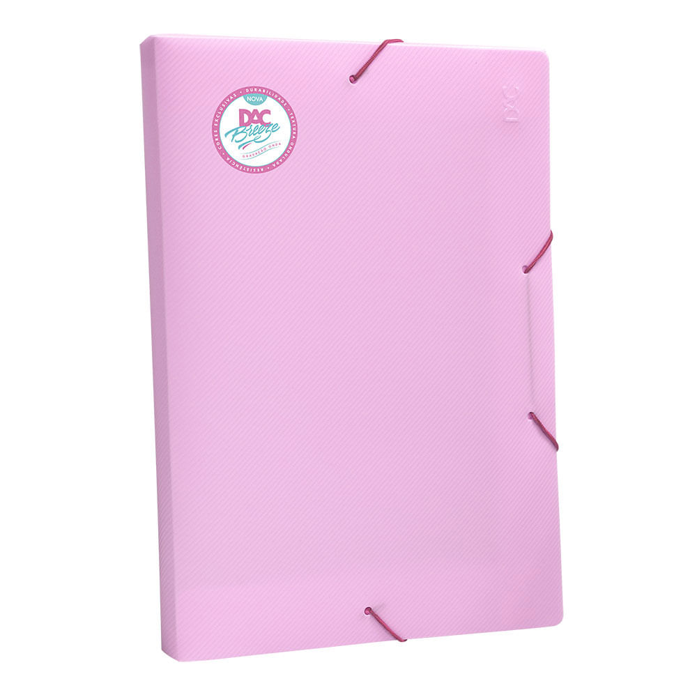 Encontraproduto.com.br - Pasta Plástica com Elástico - Oficio - 20mm - Rosa - DAC