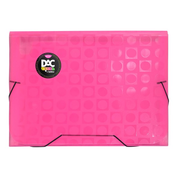Pasta Sanfonada A4 Com 12 Divisórias Rosa Bubble